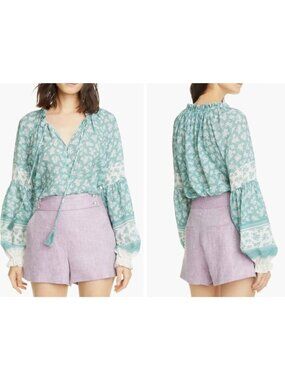 Veronica Beard NWT Kalina Top in Seaglass Size 0